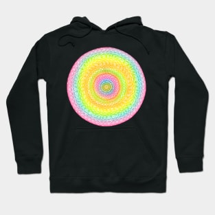 Neon Rainbow Mandala - Intricate Digital Illustration, Colorful Vibrant and Eye-catching Design, Perfect gift idea for printing on shirts, wall art, home decor, stationary, phone cases and more. Hoodie